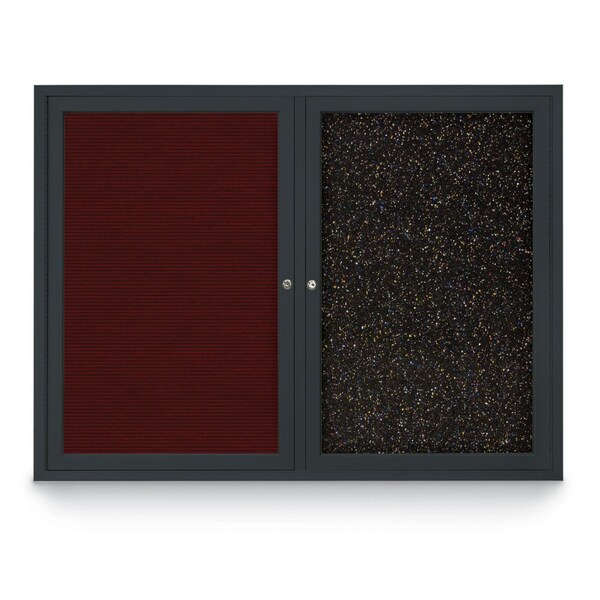 United Visual Products Corkboard, Rubber Backing/Satin, 72" X36" UV406-SATIN-RUBBER - main